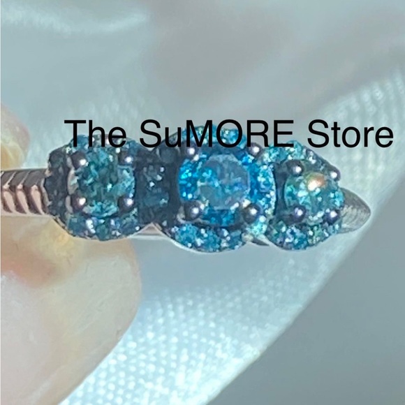 Jewelry - Genuine Blue Diamond trilogy Ring